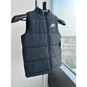 Nike Boys Black Quilted Puffer Vest Full Zip Size 7